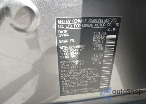 2019 Nissan Rogue S z USA, uszkodzony, nr VIN KNMAT2MVXKP505681